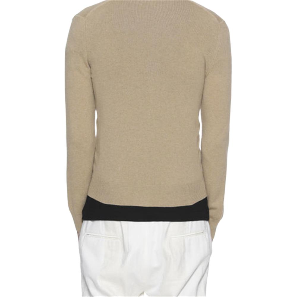 CDG Play Sweaters Men's Beige V Neck Moderate Cardigan AZ-N066-051-2