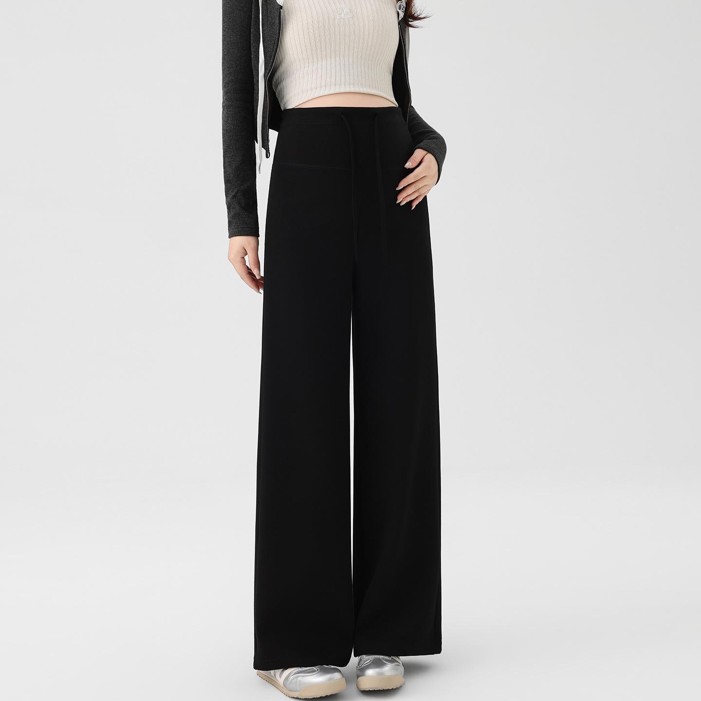

Spring/Summer Maternity Wide-Leg Pants - Lightweight, Belly-Friendly Design L чёрный