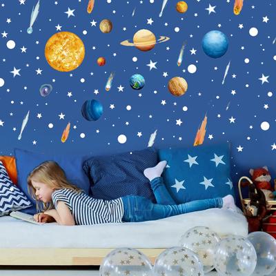 397 Stück/Set Leuchtende Sterne Punkte Planet Wandaufkleber Für Baby Kinderzimmer Schlafzimmer Heimdekoration Wandbild Im Dunkeln leuchtende Aufkleber