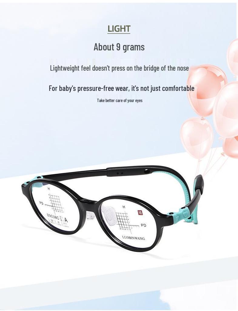 Eco-friendly Ultra-light Kids' Myopia Control Silicone Glasses Frame, Drop-resistant and Comfortable