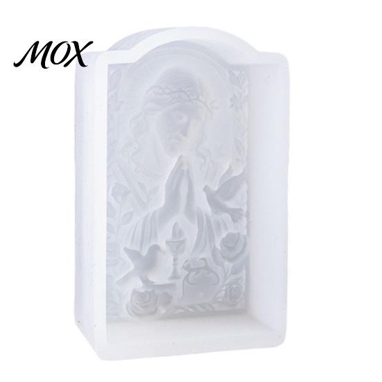 Beginners Crafting Molds Jesus Candle Silicone Mold, DIY Angel Buddha Skeleton Holy Family Reusable Casting Figurine Gypsum Cement Clay Epoxy