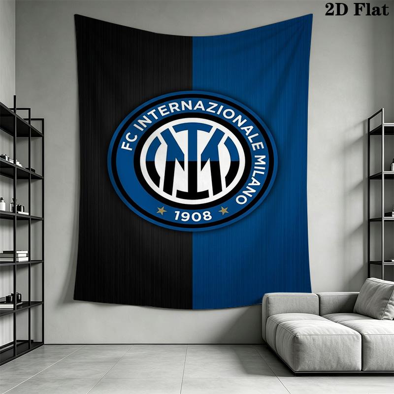 Inter Milan Fc Logo Wallpaper Threepiece Set 1 Duvet Cover 2 Pillowcase Without Core Bedding Set Christmas Birthday Gift Soft And Comfortable