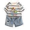 Stylish Korean Summer Outfit For Boys Two Piece Set Short Sleeve Shorts Soft Cotton