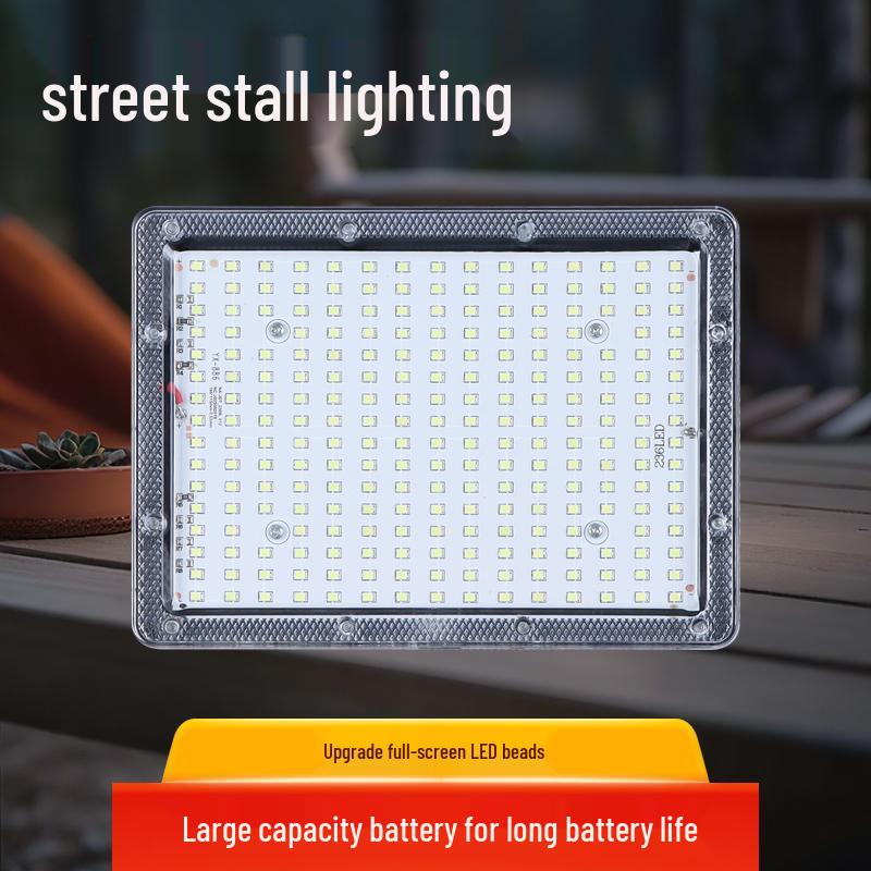 Rechargeable LED Stall Lamp: Portable Night Market, Outdoor, Camping & Emergency Lighting with Strong Brightness and Adjustable Bracket.
