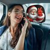 Festive Vehicle Headrest Accent Covers, Santa Christmas Slip-On Polyester Set for Winter Driving and Car Styling
