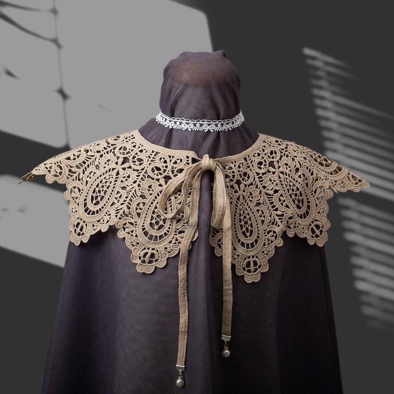 Perfect Match Venice Cotton Lace Collar Appliques,Milk White Emboridered Collar ,Cotton Floral Emboridered Collar 1 Pcs
