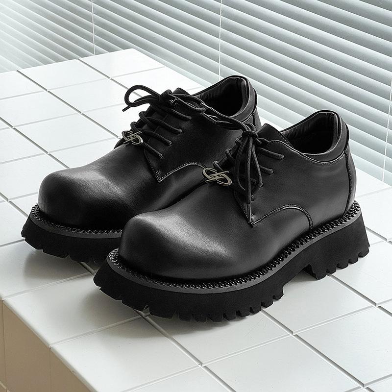 Sommer neue Derby Plateau Erhöhung Britischer Stil Kleine Lederschuhe Studenten Freizeitschuhe