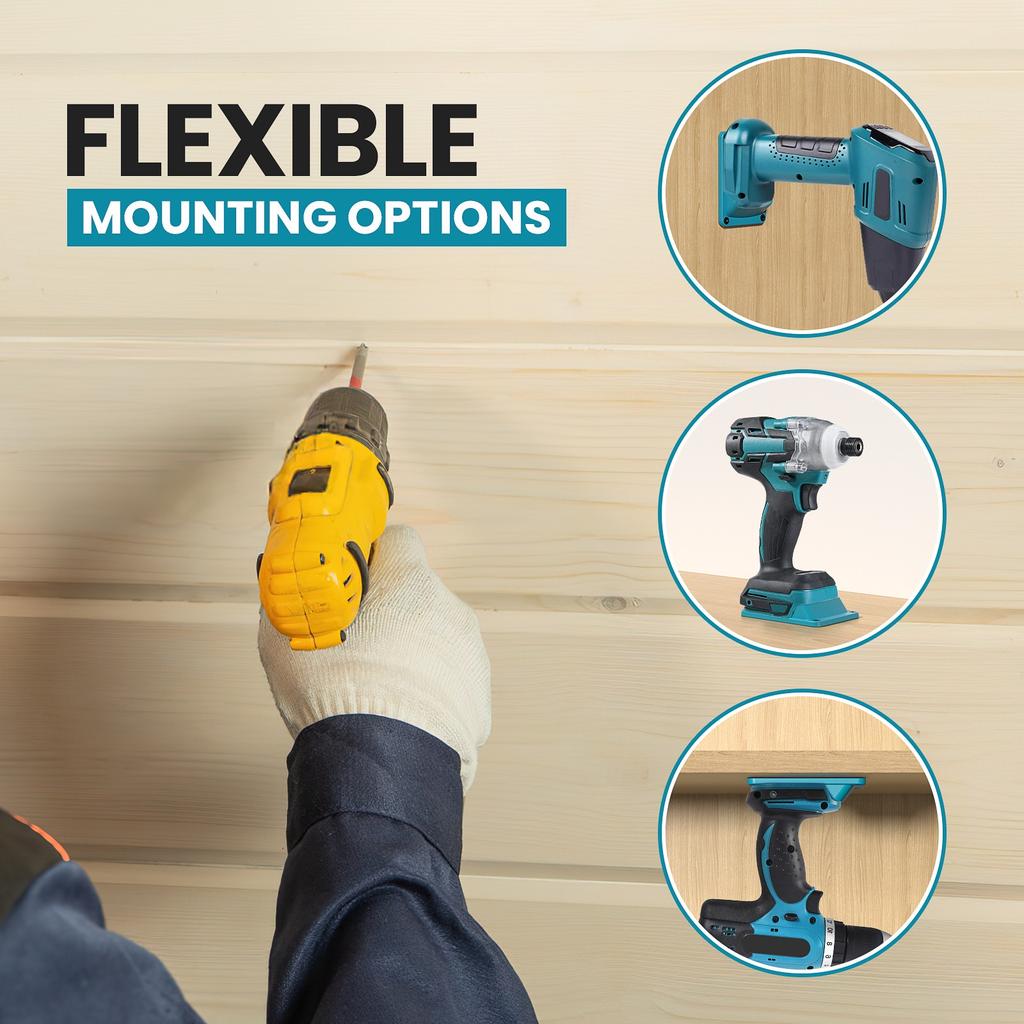 1-11PCS Tool Drill Mount Holder Compatible for Makita 18V Li-ion Drills, Heavy Duty ABS Tools Wall Dock Hanger for Workshop
