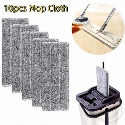 10pcs Washable Microfiber Mop Cloth High Absorbency Cleaning Pad Replacement Mop Cloth  Tile Floors