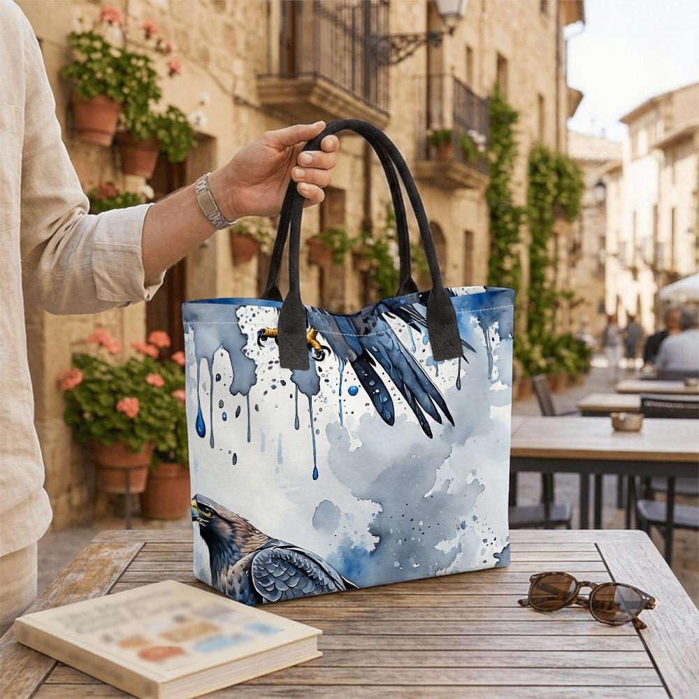 Watercolor Eagle Pattern Tote Bag Large Casual Shoulder Handbag for Daily Use