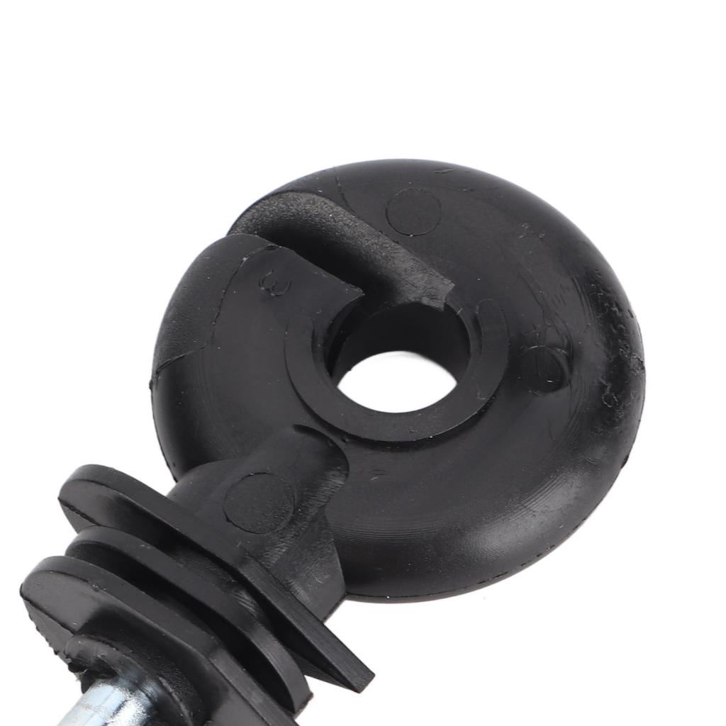 100Pcs Black Screw In Wood Post Ring Insulators for Electric Fencing Poly Wire Or Tape