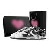 Dunk Heartbreak Remains, Heart Box Abrasion Resistant Slip Resistant Low Top Skateboard Shoes Unisex Black White DD1391-100(Team529--)
