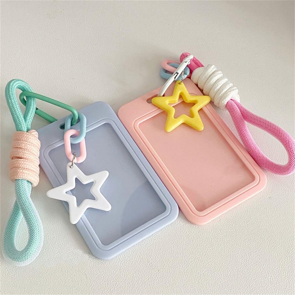 Star Photocard Holders Lovely Card Cover Anti-lost Keychain Photocard Case Sweet Photo Sleeve Credit Card Protector