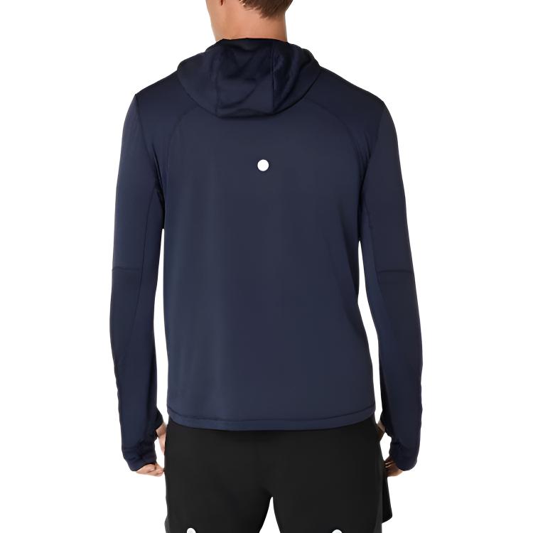 Asics ROAD Sweatshirts Men's Navy Blue Hooded Moderate Regular 2011D359-400