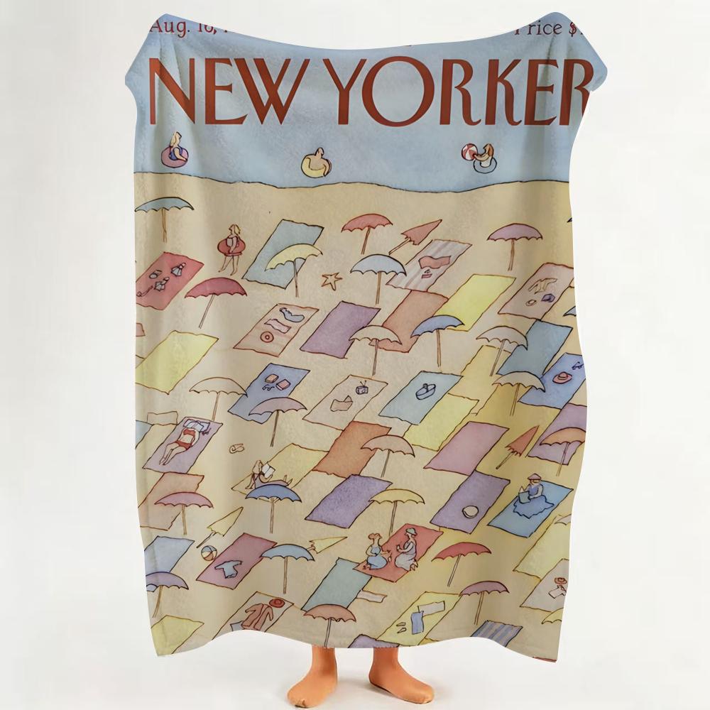 

Magazine T THE N NEW Y YORKER Throw Flannel Throw Blanket Suitable for Sofa Living Room Bedroom 75cmx90cm