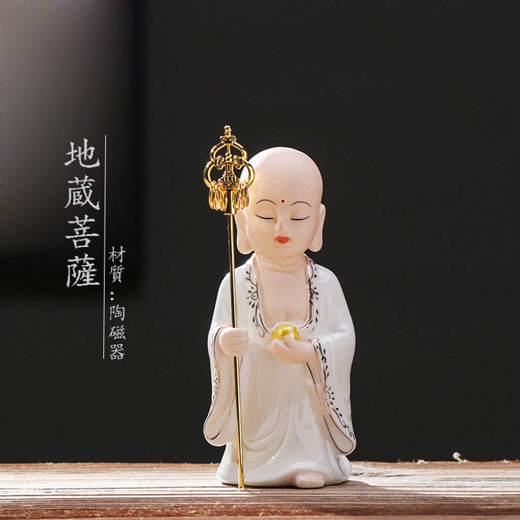 Buddha good luck Jizo car god warding off work luck 13cm x width x depth Jizo, statue, pottery, figurine, decoration, goods, evil, (height 5.5cm