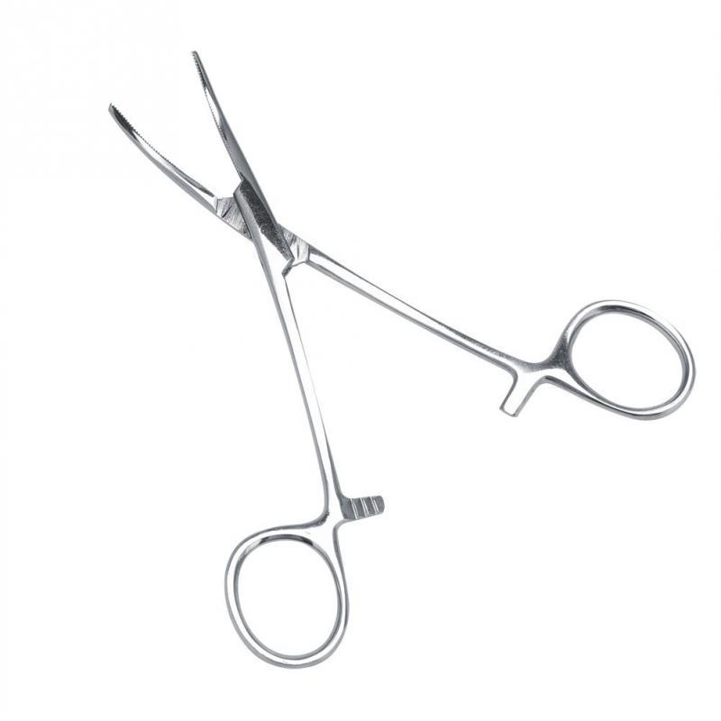 Stainless Steel Pet Dog Cat Ear Hair Tweezers Curved Tip Cleaning Clamp