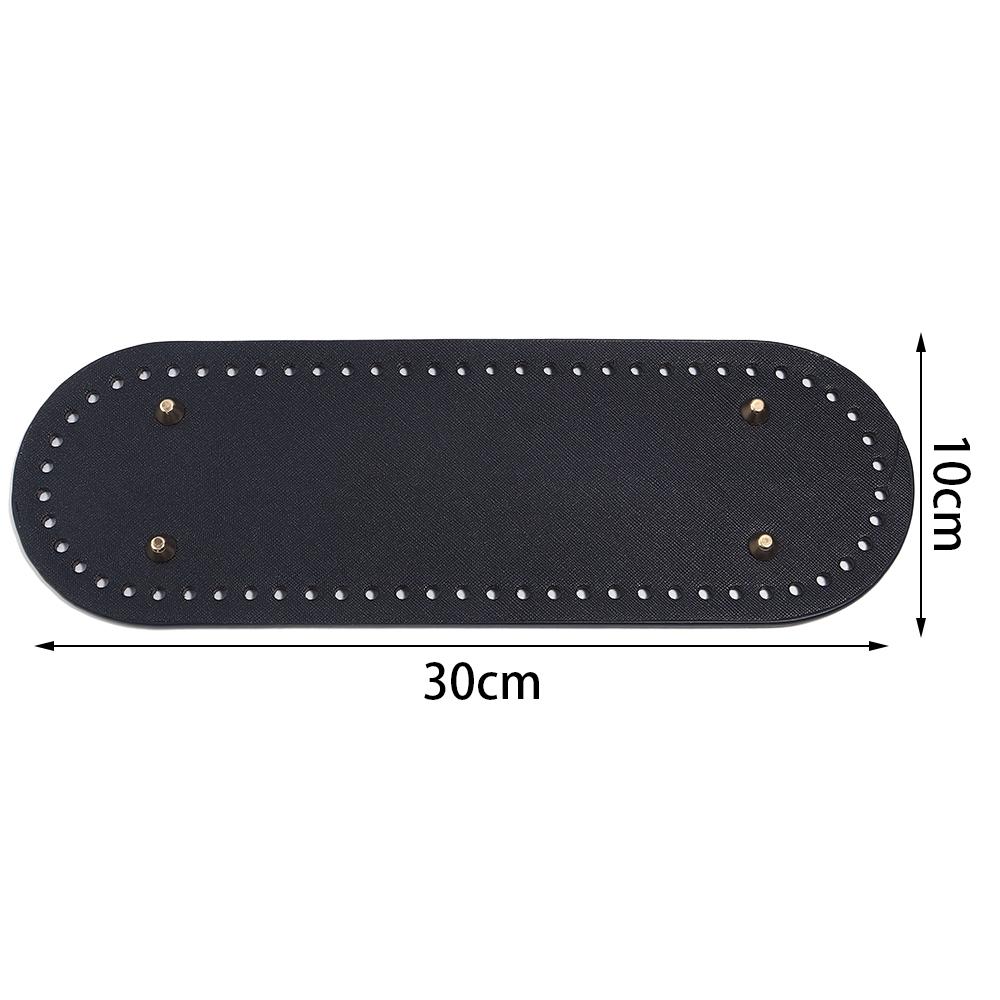 1pc Round Long Bottom For Knitted Bag PU Leather Bag Base Handmade Bottom With Holes Diy Crochet Bag Bottom Accessories