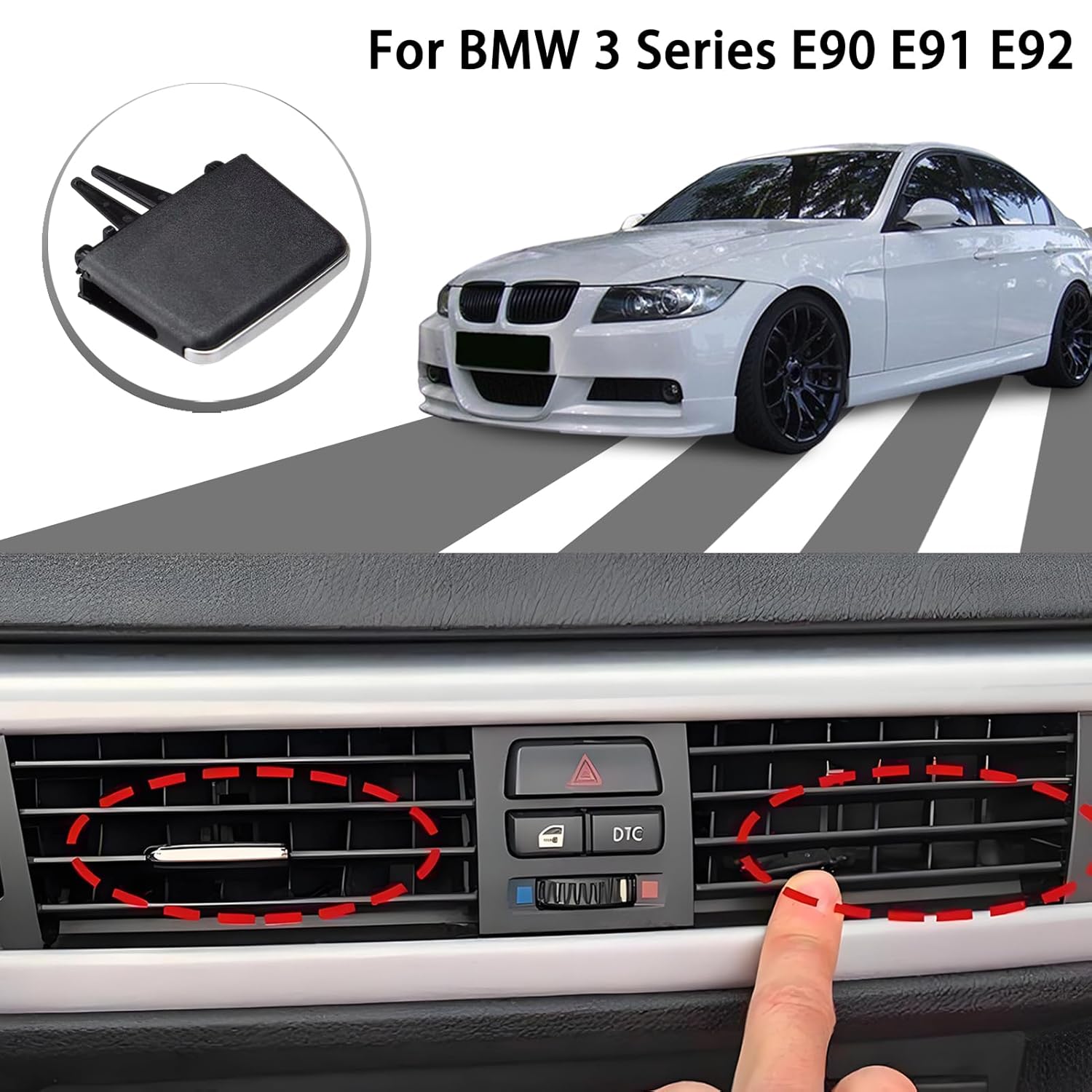 4PCS Front A/C Air Vent Outlet Tab Clip Repair Kit, Replacement Tabes Clips for Air Vent Repair, Air Conditioning Outlet Paddles, Air Outlet Grille