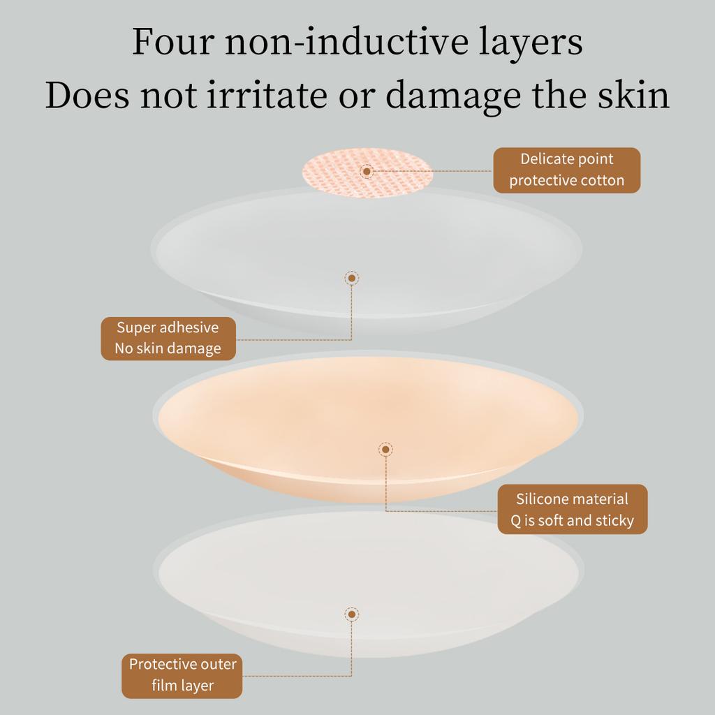 Silikon Brustwarzenabdeckung Wiederverwendbar Damen BH Aufkleber Brustblatt Trägerloser Push-up BH Unsichtbare Brustpolster Brustpasties Dessous