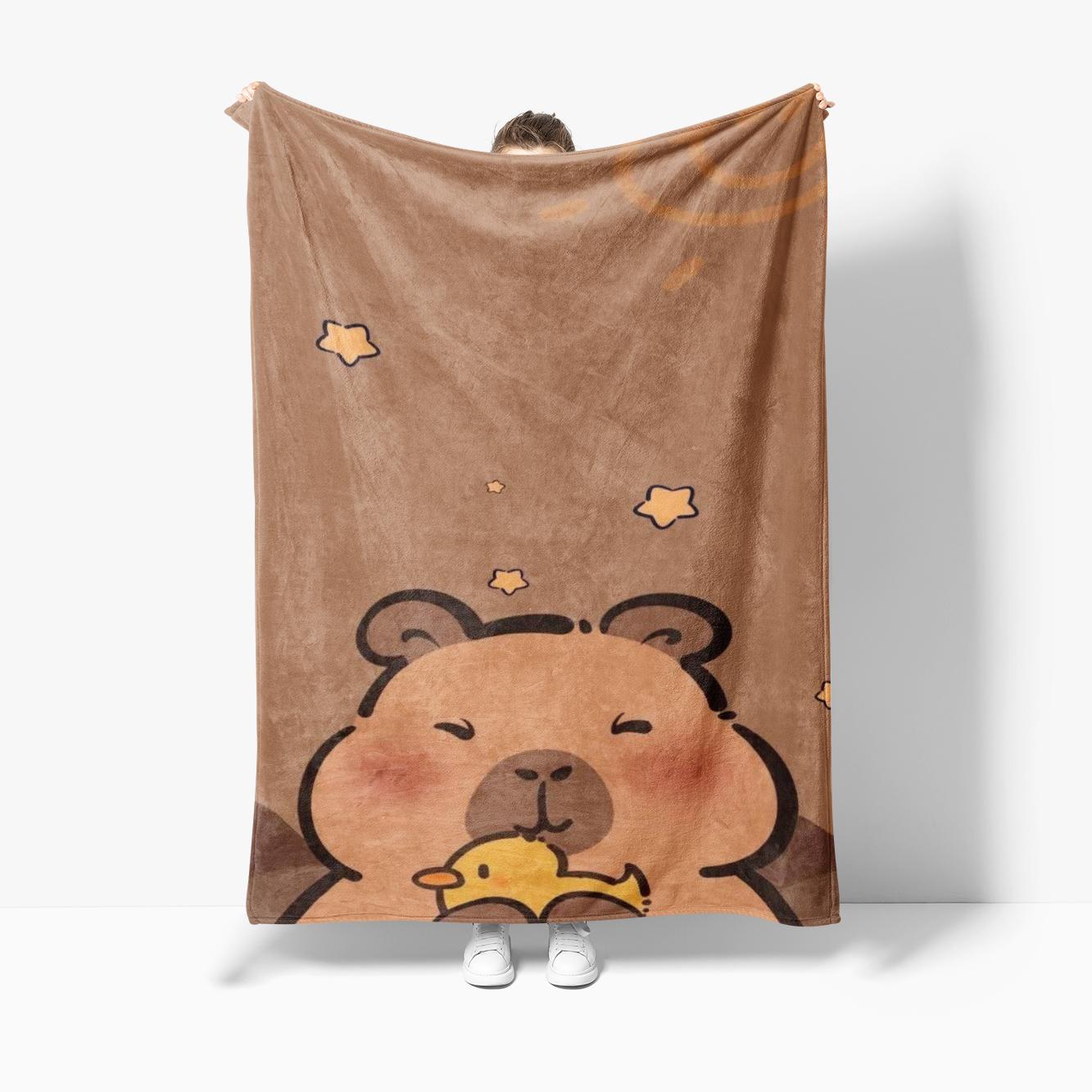 

Cute Capybara Soft Plush Blanket,Flannel Blanket Throw Blanket for Living Room Bedroom Bed Sofa Picnic 30x40in