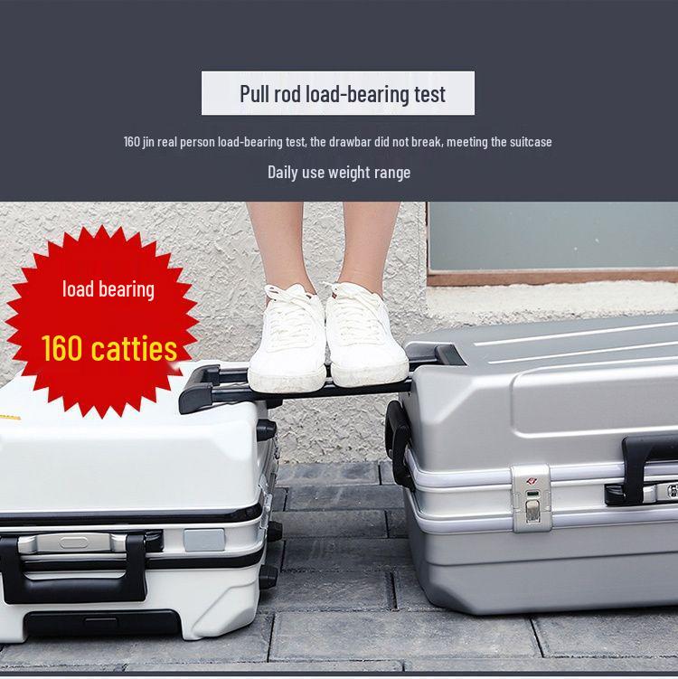 Kangaroo Leather Travel Suitcase - Durable, Large Capacity for Men, Women, and Students with Password Lock and Trolley Wheels.