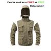 Men's Solid Color Detachable Outdoor Workwear Casual Loose Zipper Pocket Long Sleeve Jacket