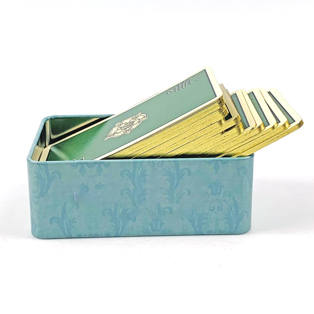 Metal Box Gilded Tarot Cards Deck With Paper Guidebook English Vision Board Games,Classical Divination Party Games Cards
