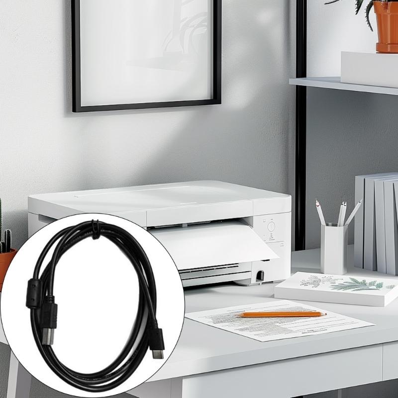 PVC Printer Scanner Cable USB Type C to USB 2.0 B Interfaces Enhancing Signal Stability Suitable for Various Devices