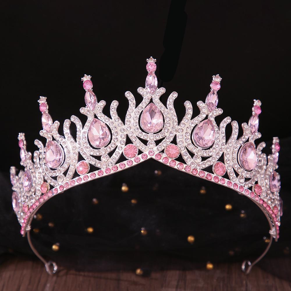DIEZI 19 Colors Baroque Opal Crystal Tiara Crown For Women Girls Wedding Party Elegant Luxury Rhinestone Crown Hair Jewelry