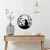 Charming Tree of Life Decor - Rustic Metal Wall Art with Cat & Bird for Home Enhancement