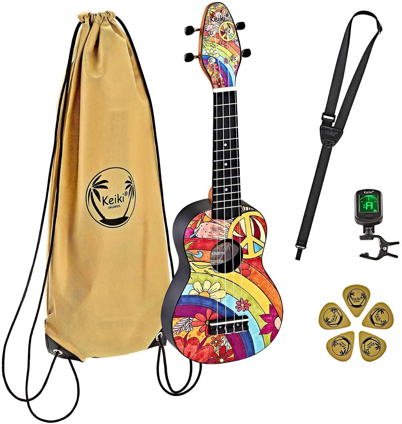 

ORTEGA Ukulele Set Keiki Ukulele Agathis Resin Body Soprano Peace 68 Bag Top/ABS K2-68 (Tuner/Strap/5 Picks/Special Included) [ ]