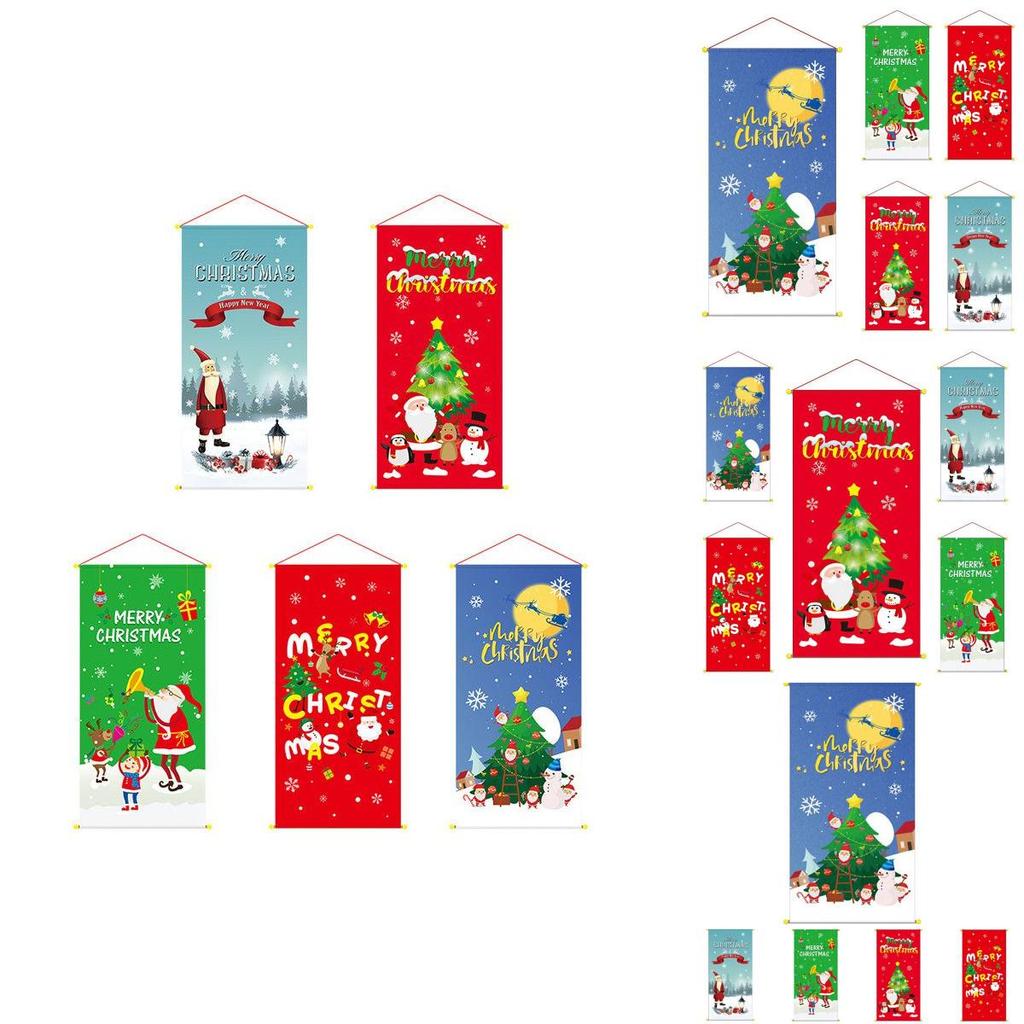 Christmas Hanging Merry Flag Decor Xmas Home Outdoor Party Window Decoration