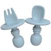 Kids Feeding Tableware Soft Silicone Fork Spoon Sest Baby Eating Training Spoon Food Supplement Spoon Baby Stuff