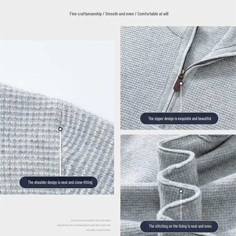 Hengyuanxiang Men's Half-Zip Wool & Cashmere Sweater