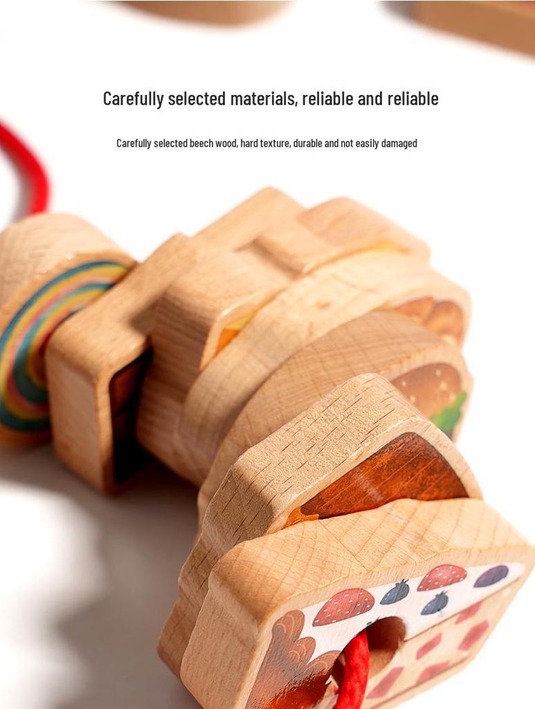 Montessori Caterpillar Lacing Beads Game for Children's Logical Thinking and Concentration Training
