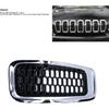 Front Grille Insert, 7pcs ABS Front Grille Inserts Grill Guard Trim Accessory Fit for Cherokee 2014-2018(Chrome Frame)