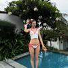 Women's Split Swimsuit Two-piece Set Sexy Low Waist Small Chest Hanging Neck Huludao Ins Fashionable Small Fresh Bikini