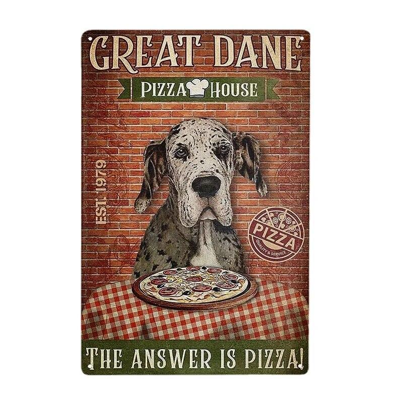 Funny Great Dane Metal Vintage Tin Sign Poster Cafe Bar Living Room Coffee Bar Club Kithchen Bathroom Kitchen Home Decor Gift