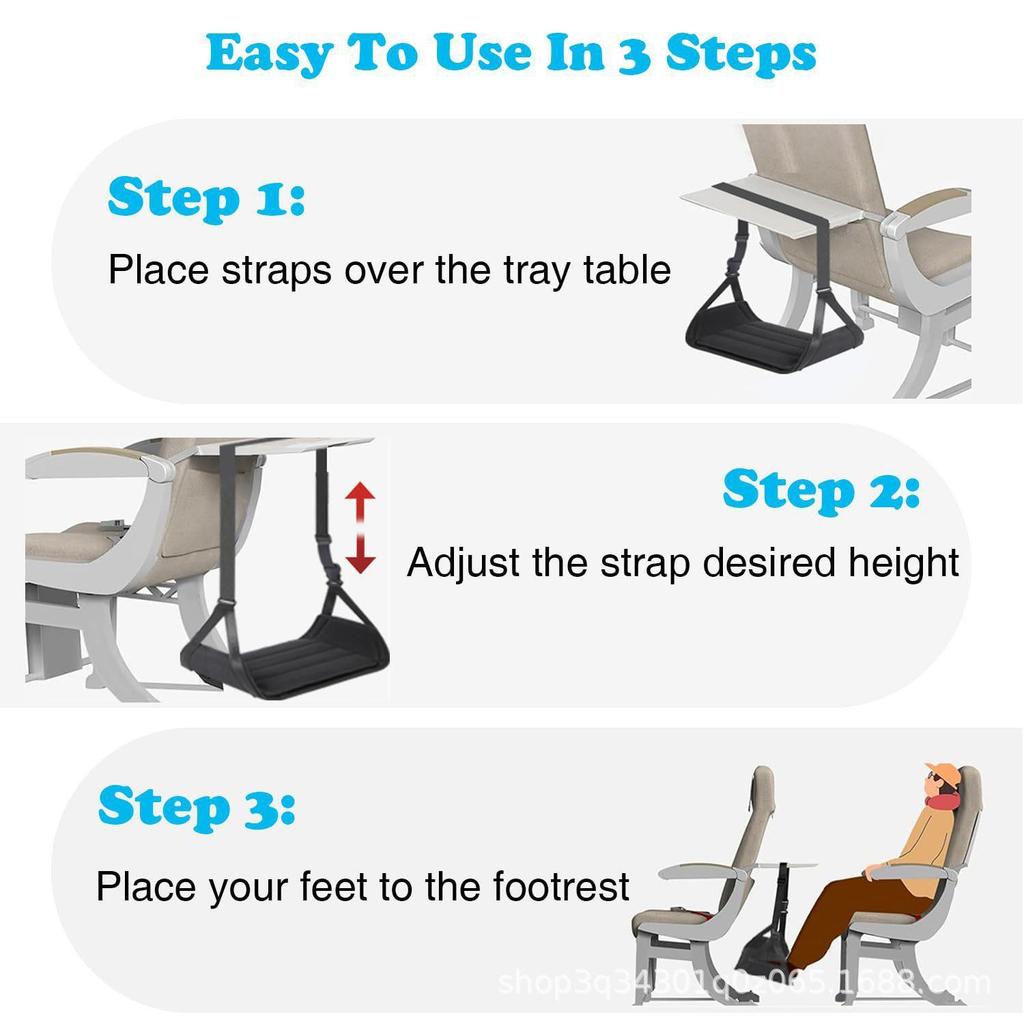 Compact Adjustable Foot Hammock for Travel and Rail