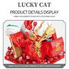 Funny Lucky Cat Building Blocks New Year's Festival Decorative Bricks Model With Lights Educational DIY Toys Gifts for Kids