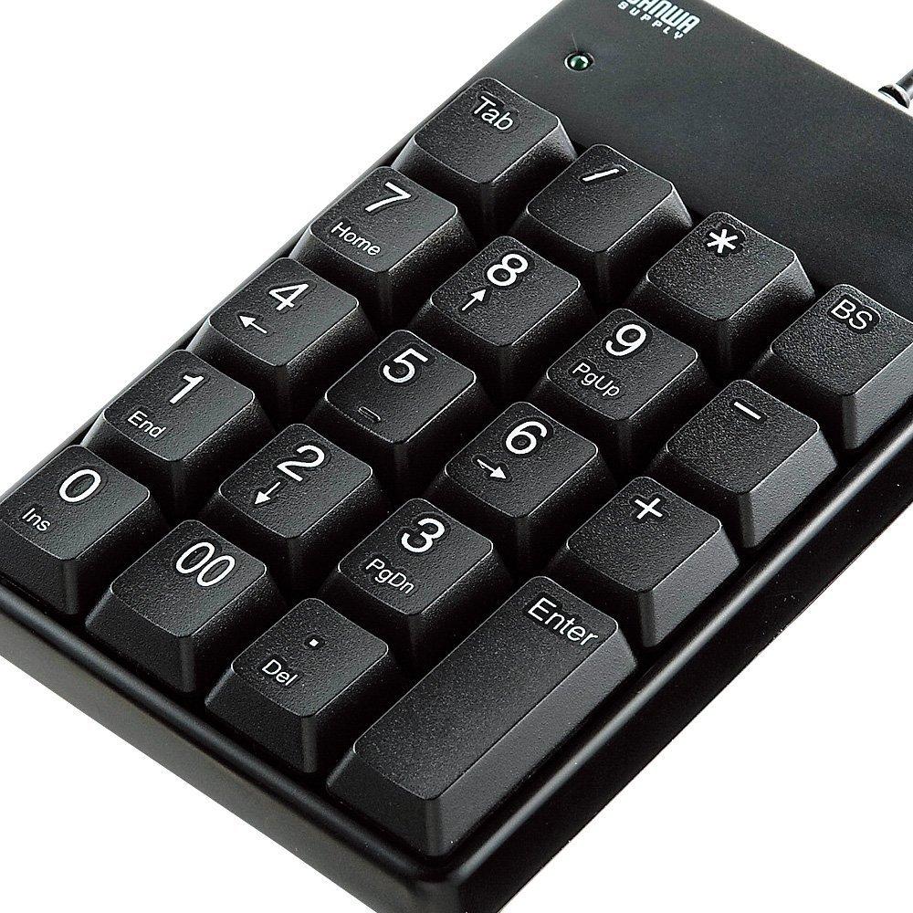 Sanwa Supply USB Hub with Numeric 2.0 Keypad, Black, NT-17UH2BKN