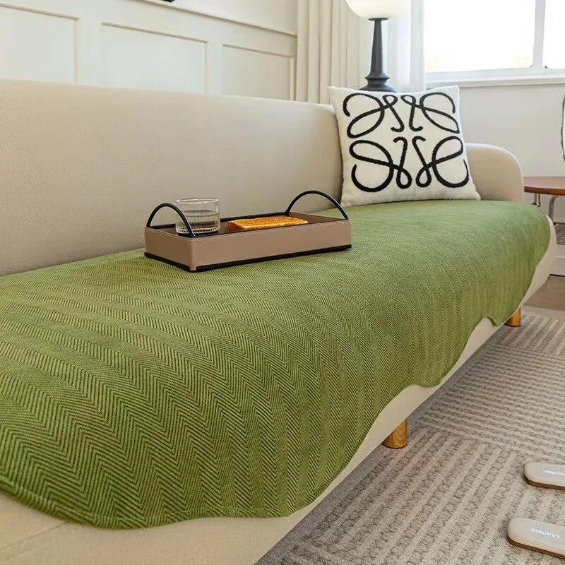 Unregelmäßig geformte weiche Sofahandtücher, einfarbig, luxuriöse Sofabezüge für Wohnzimmer, ganzjährig, universelle rutschfeste Couchbezüge