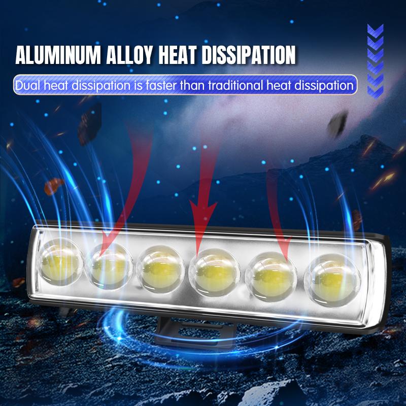Motorcycle LED Spotlights Headlights 6 Lens Multicolor Lights Driving Light Fog Lamp Motorbike Scooter Running Lamp 12V