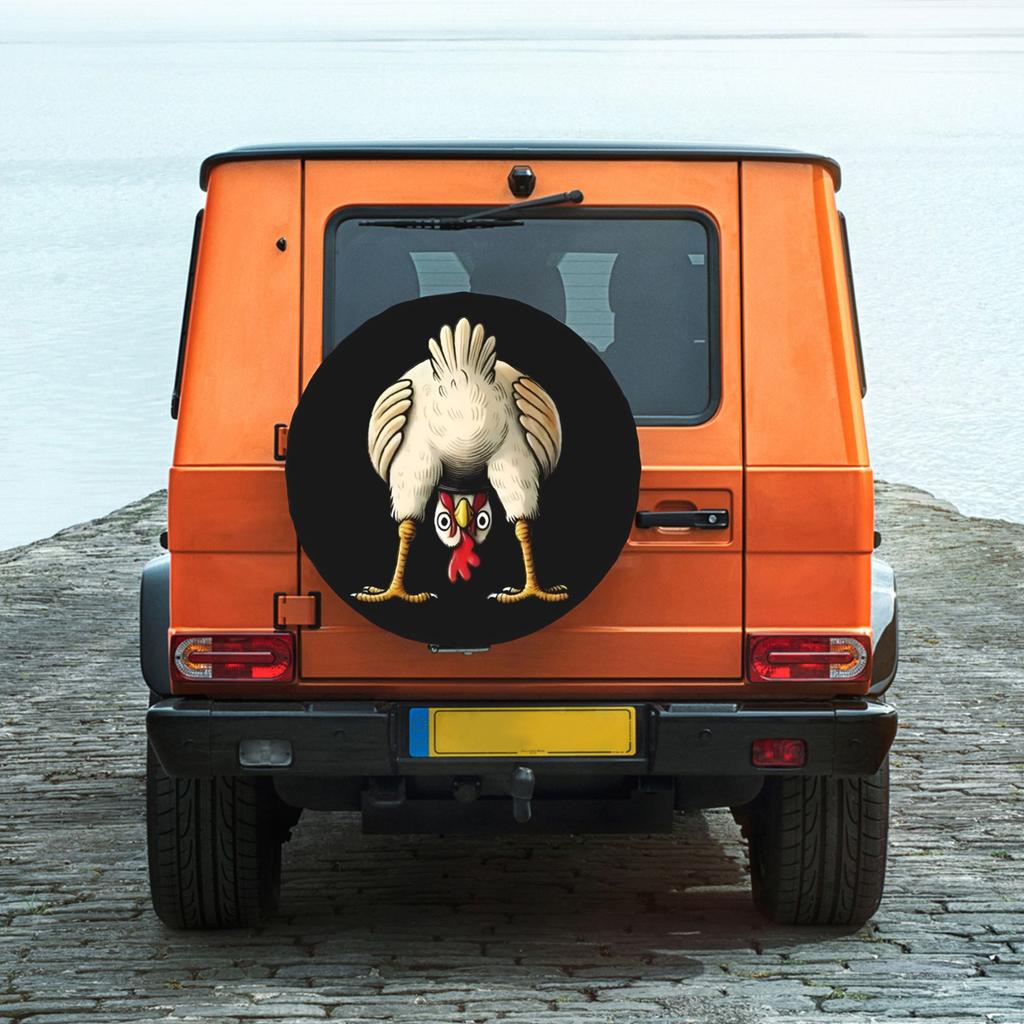 1 Pack Silly Chick Patterned Car Spare Tire Cover, High Stretch Elastic Design, Universal Fit For Outdoor Off-Road Adventure, Fi