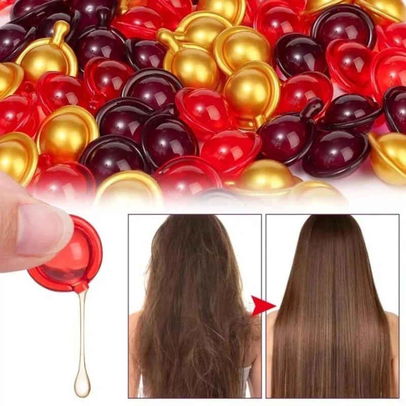 Capsula Vitamina Capelli Olio Cheratina Ripristino Rapido Capelli Morbidi Lisci Lucidi Cura Nutrire Riparare Capelli Danneggiati Trattamento Punte Secche Produc