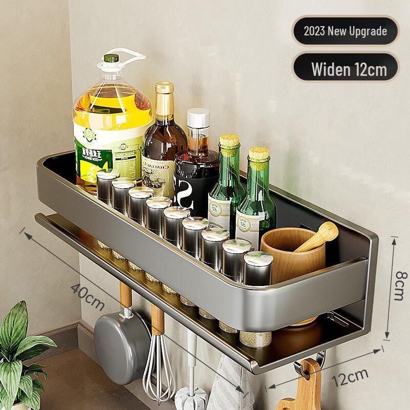 Punch-Free Wall-Mounted Kitchen Storage Rack