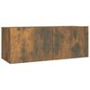 Vidaxl Set of 2 TV Cabinets, Smoked Oak Wood-Based Material