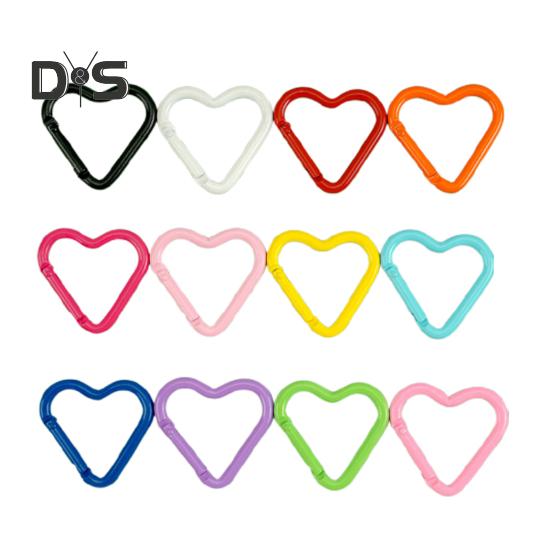 

12 шт. карабинов в форме сердца, прочный сплав, брелок, зажим, пружинный крючок, пряжка для рюкзака, бутылка для воды, аксессуары для кемпинга на открытом воздухе разноцветный