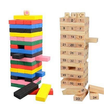 Wooden Stacking Tumbling Tower Game Like Jenga Kids Family Traditional Board